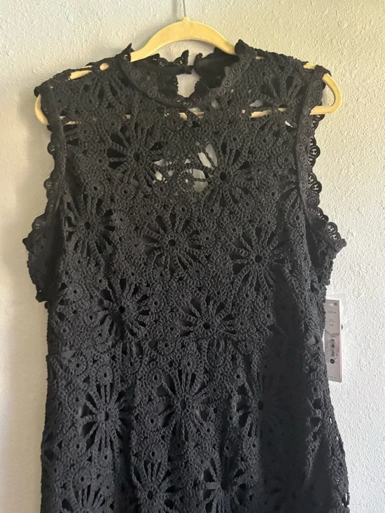 Aqua black Crochet Maxi Dress - Picture 6 of 6